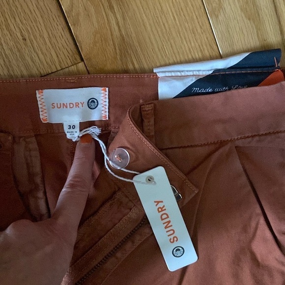 NWT Anthropologie Brand Sundry Roll Up Trouser with Trim size 30 - Picture 8 of 12